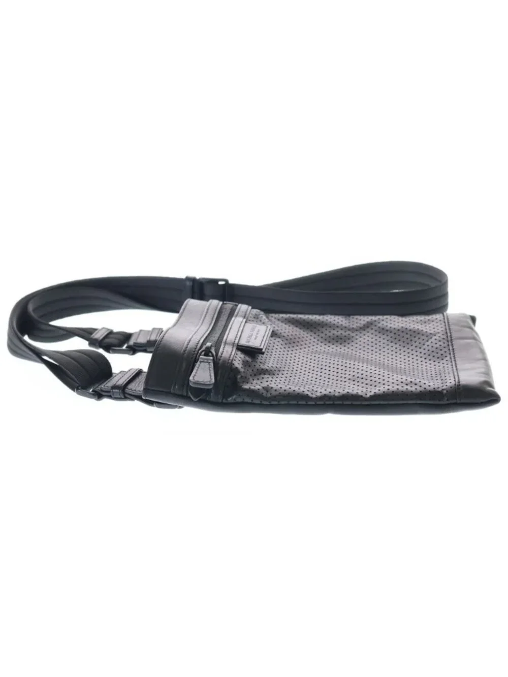 Bottega Veneta Perforated Leather Shoulder Bag Black